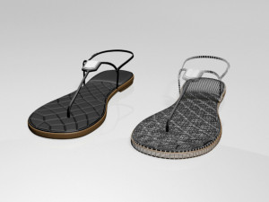 t-strap thong sandals 01 3D Модель