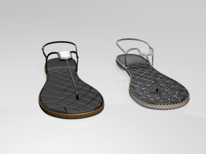 t-strap thong sandals 01 3D Модель