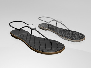 t-strap thong sandals 01 3D Модель