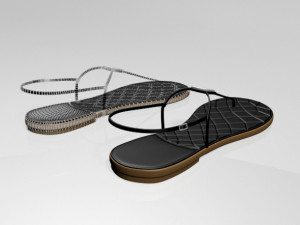 t-strap thong sandals 01 3D Модель