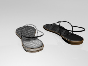 t-strap thong sandals 01 3D Модель