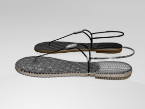 t-strap thong sandals 01 3D Модель