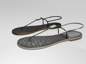 t-strap thong sandals 01 3D Модель