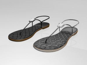 t-strap thong sandals 01 3D Модель