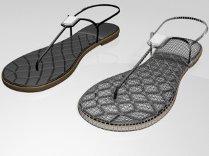 t-strap thong sandals 01 3D Модель