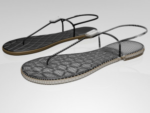 t-strap thong sandals 01 3D Модель