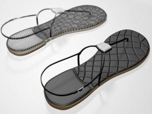 t-strap thong sandals 01 3D Модель