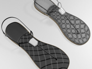 t-strap thong sandals 01 3D Модель