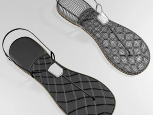 T-strap thong sandals 01 3D Model