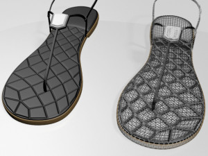 t-strap thong sandals 01 3D Модель