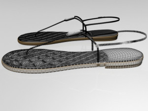 t-strap thong sandals 01 3D Модель