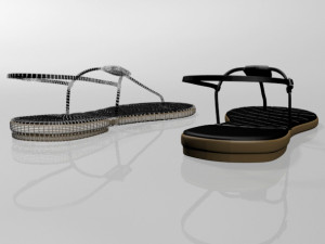t-strap thong sandals 01 3D Модель