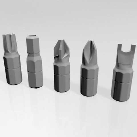 screwdriver screw heads 01 3D Model .c4d .max .obj .3ds .fbx .stl .blend 
