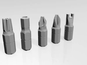 Screwdriver screw heads 01 3D Model