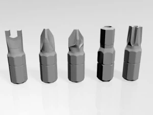 Screwdriver screw heads 01 3D Model