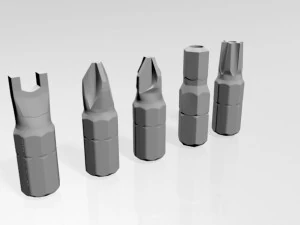 Screwdriver screw heads 01 3D Model