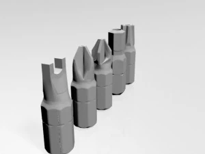Screwdriver screw heads 01 3D Model