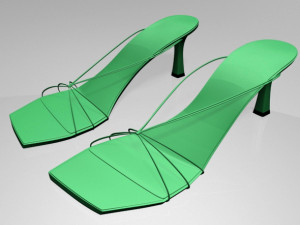 strappy spool-heel sandals 01 3D 모델