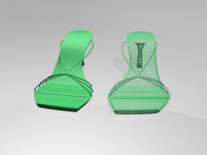 strappy spool-heel sandals 01 Model 3D