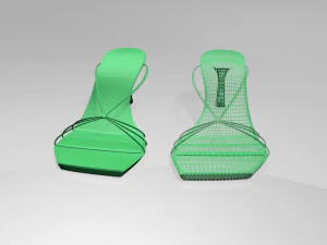 Strappy spool-heel sandals 01 3D Model