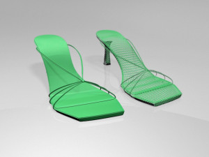 strappy spool-heel sandals 01 Model 3D
