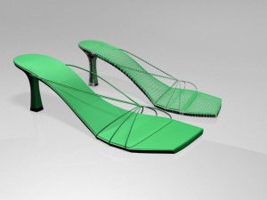 strappy spool-heel sandals 01 Model 3D