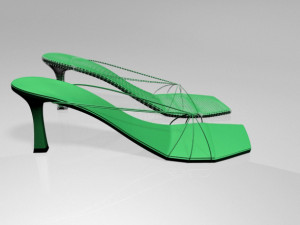 strappy spool-heel sandals 01 Model 3D