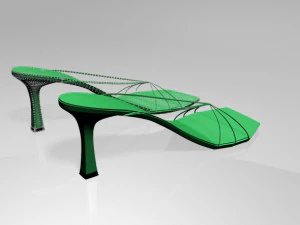 Strappy spool-heel sandals 01 3D Model
