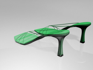 strappy spool-heel sandals 01 Model 3D