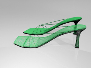 strappy spool-heel sandals 01 Model 3D