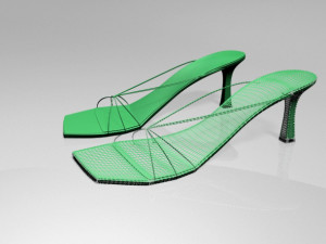 strappy spool-heel sandals 01 Model 3D