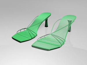 Strappy spool-heel sandals 01 3D Model