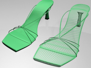 strappy spool-heel sandals 01 Model 3D