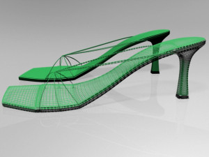 strappy spool-heel sandals 01 Model 3D