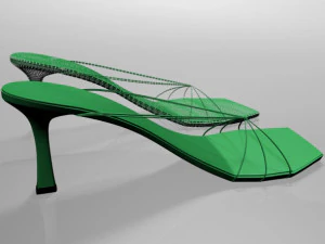 Strappy spool-heel sandals 01 3D Model