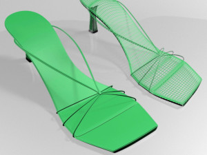 strappy spool-heel sandals 01 Model 3D