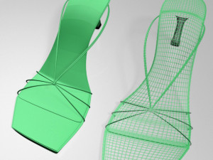 strappy spool-heel sandals 01 Model 3D