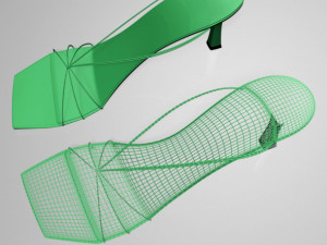 strappy spool-heel sandals 01 Model 3D