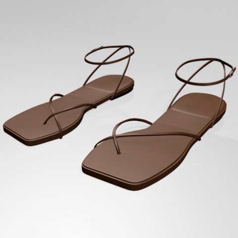 toe-loop ankle-strap sandals 01 Modelo 3D .c4d .max .obj .3ds .fbx .stl .blend 
