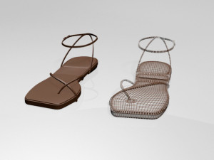 toe-loop ankle-strap sandals 01 Modelo 3D