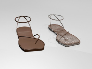 toe-loop ankle-strap sandals 01 Modelo 3D