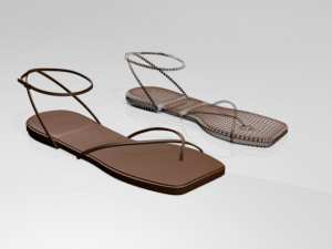 toe-loop ankle-strap sandals 01 Modelo 3D