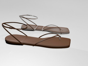 toe-loop ankle-strap sandals 01 Modelo 3D