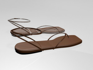 toe-loop ankle-strap sandals 01 Modelo 3D