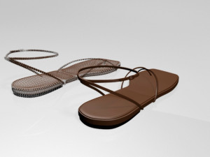 toe-loop ankle-strap sandals 01 Modelo 3D