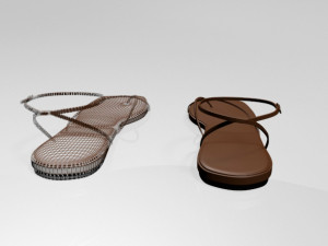 toe-loop ankle-strap sandals 01 Modelo 3D