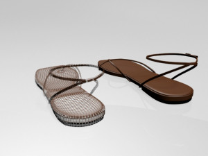 toe-loop ankle-strap sandals 01 Modelo 3D
