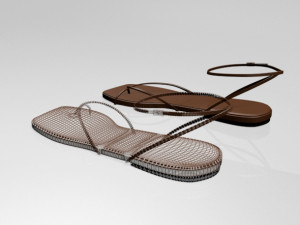toe-loop ankle-strap sandals 01 Modelo 3D