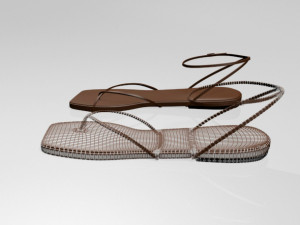 toe-loop ankle-strap sandals 01 Modelo 3D