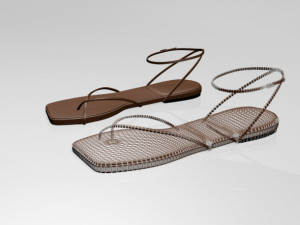 toe-loop ankle-strap sandals 01 Modelo 3D